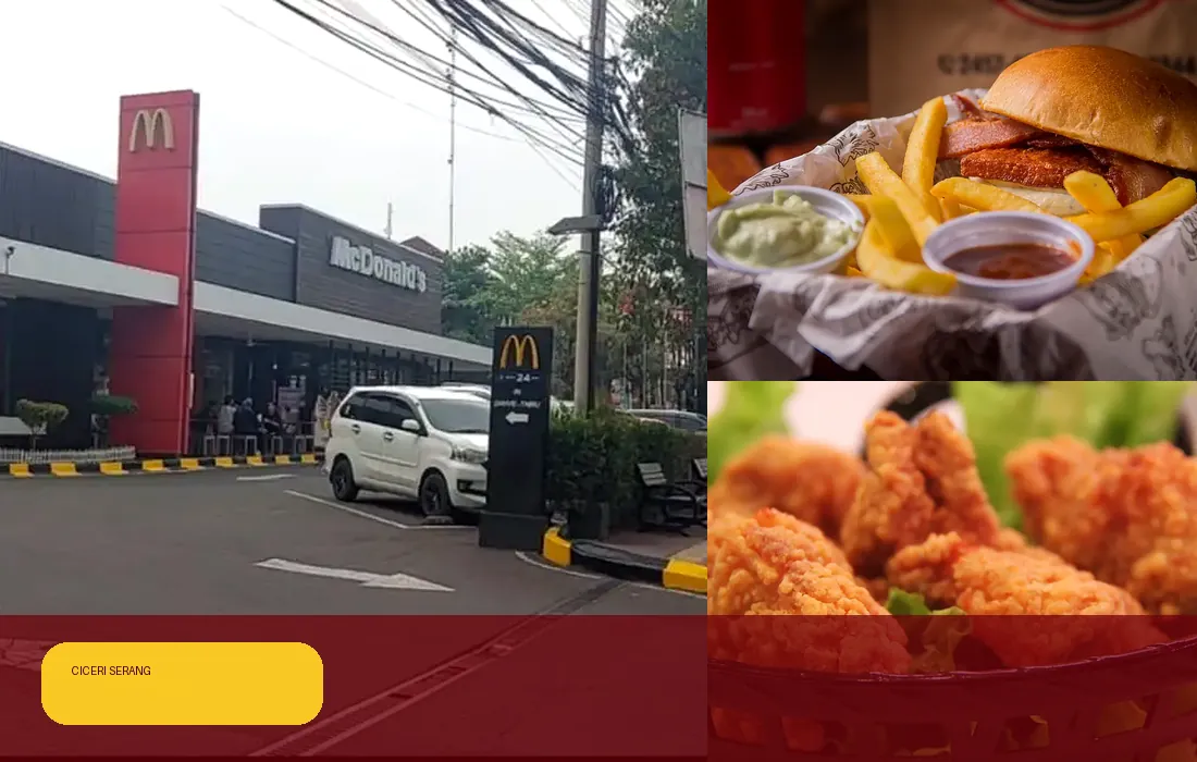Kolase eksterior, suasana area makan, dan pilihan menu McDonald's Djuanda Tasikmalaya